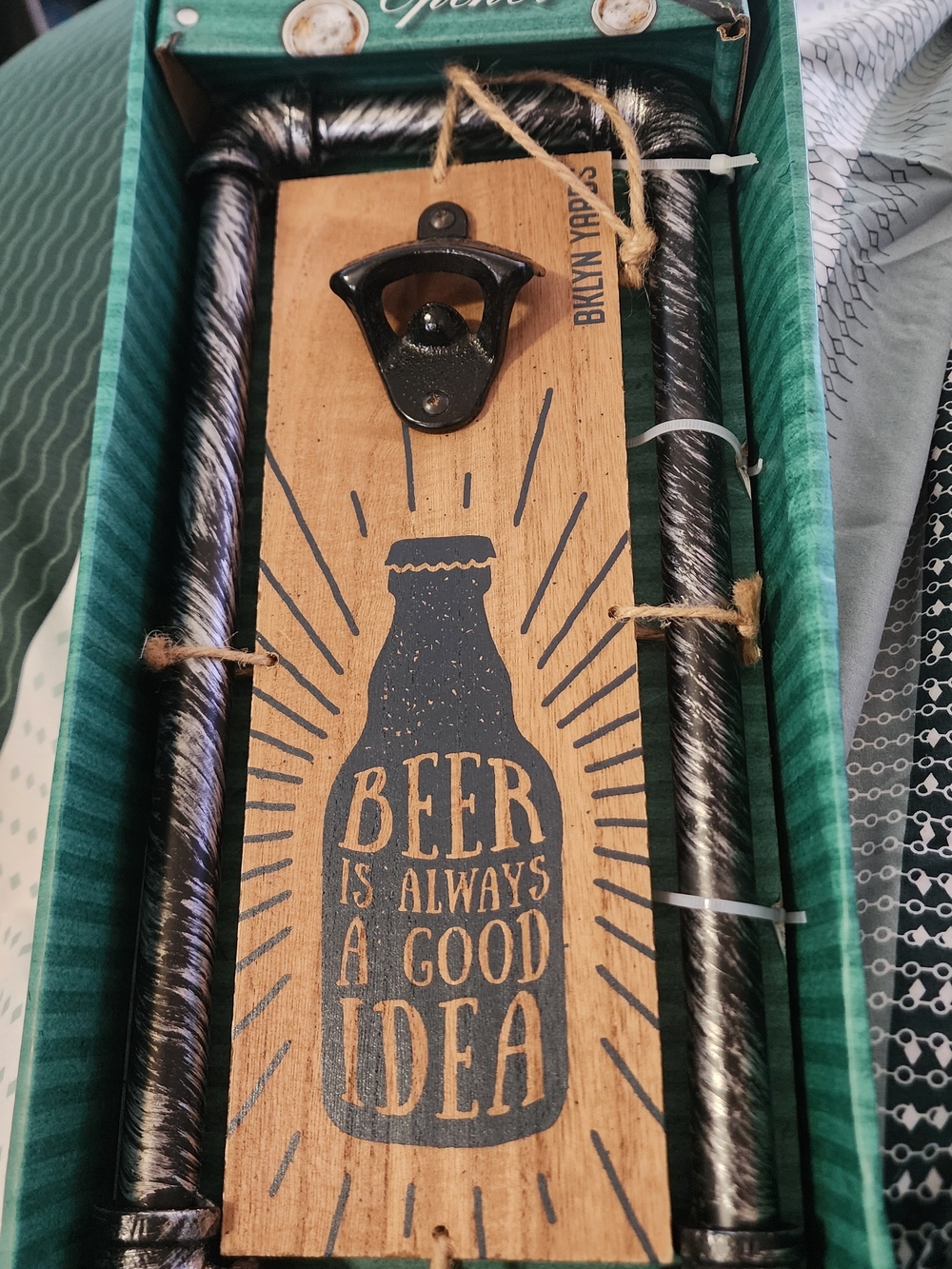 Beer Is Always A Good Idea Wall-Mount Bottle Opener - Black
